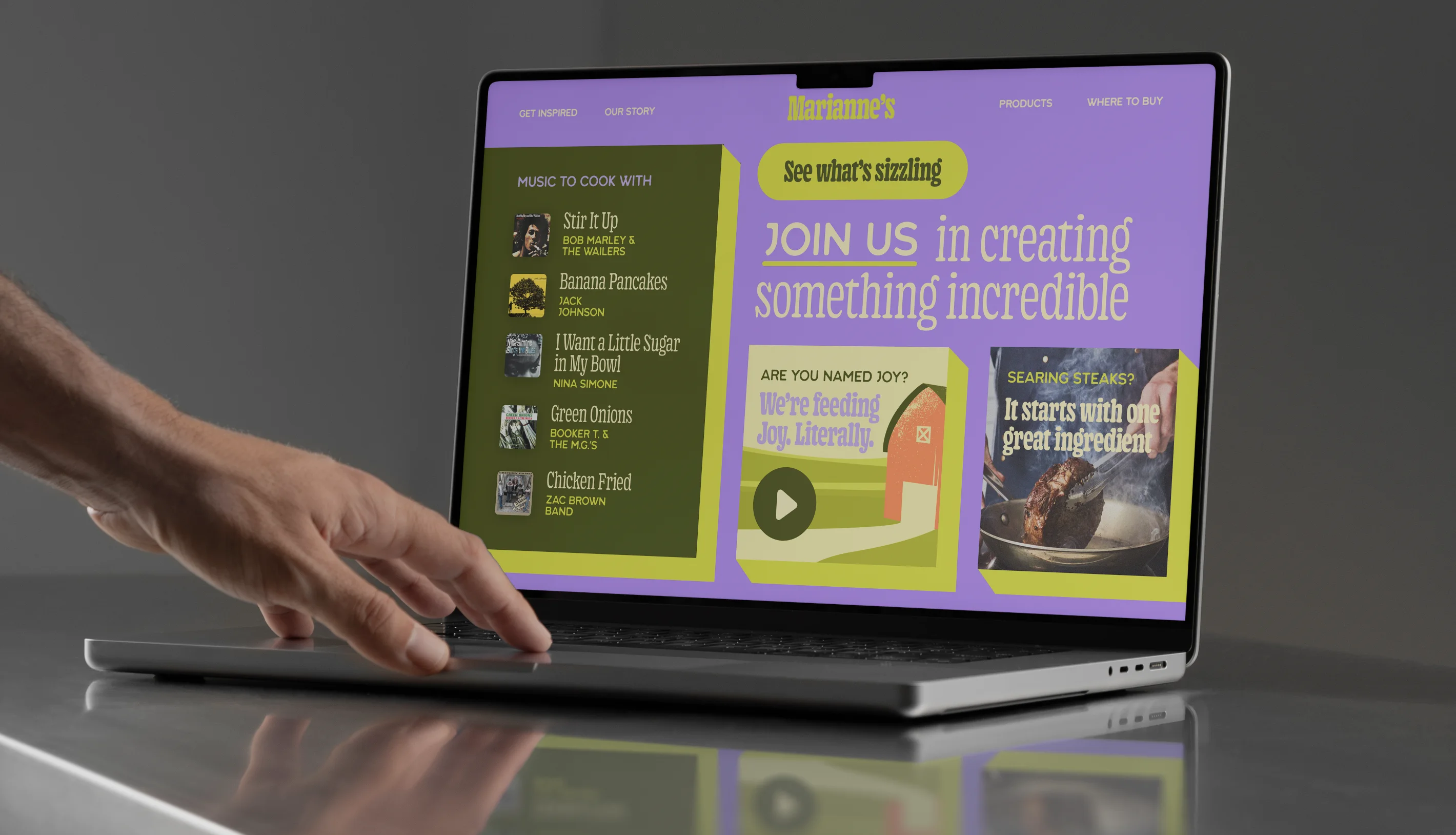 The site on a laptop.