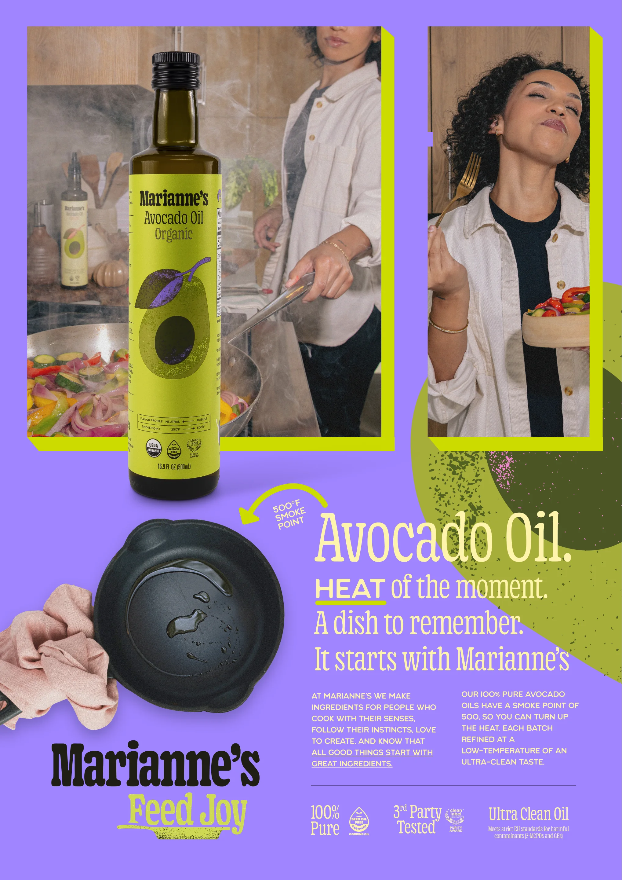 Print: Avocado Oil, heat of the moment.