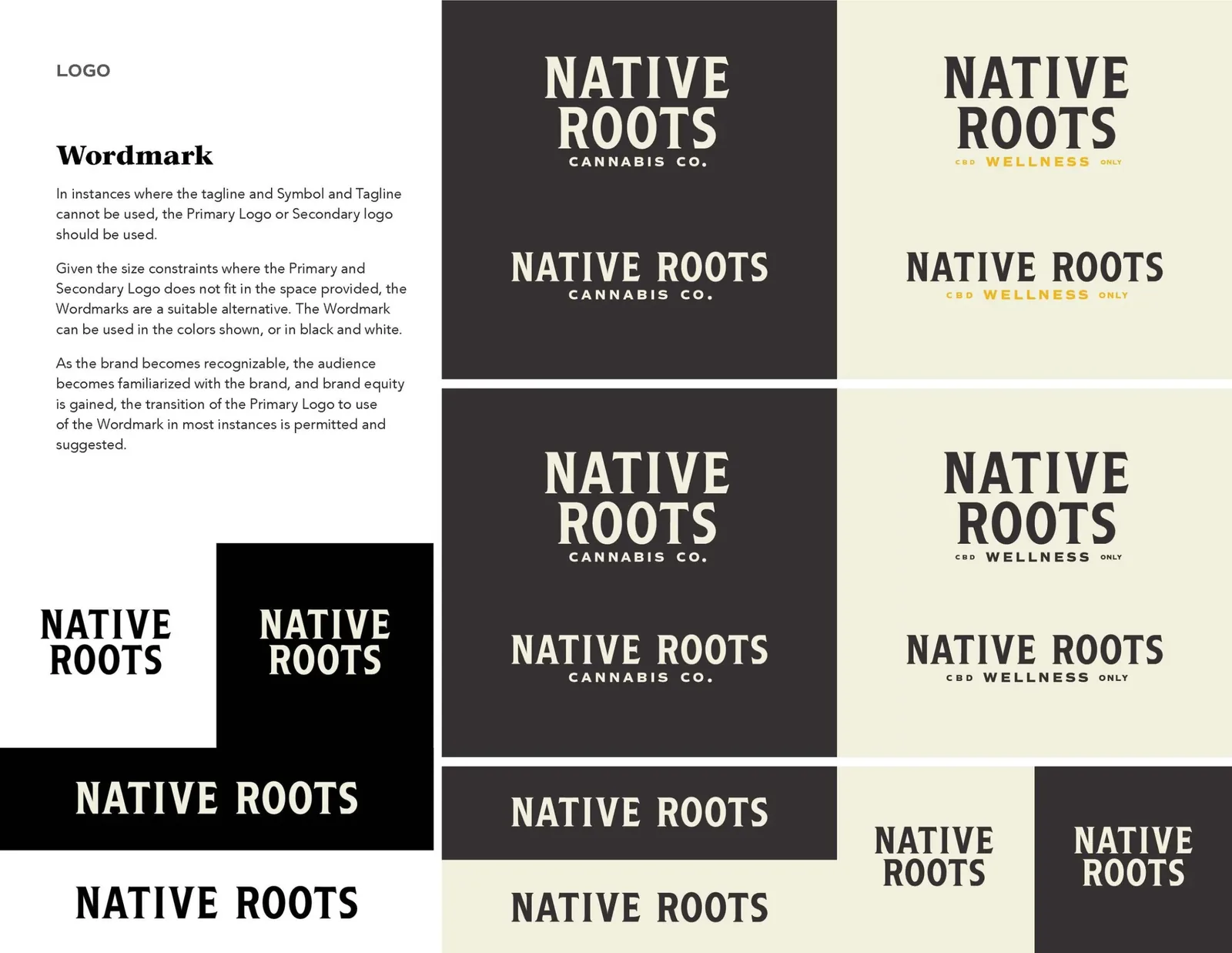 Native Roots brand book, spread 3 of 16