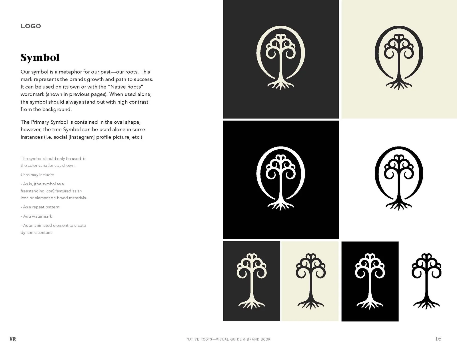 Native Roots brand book, spread 4 of 16