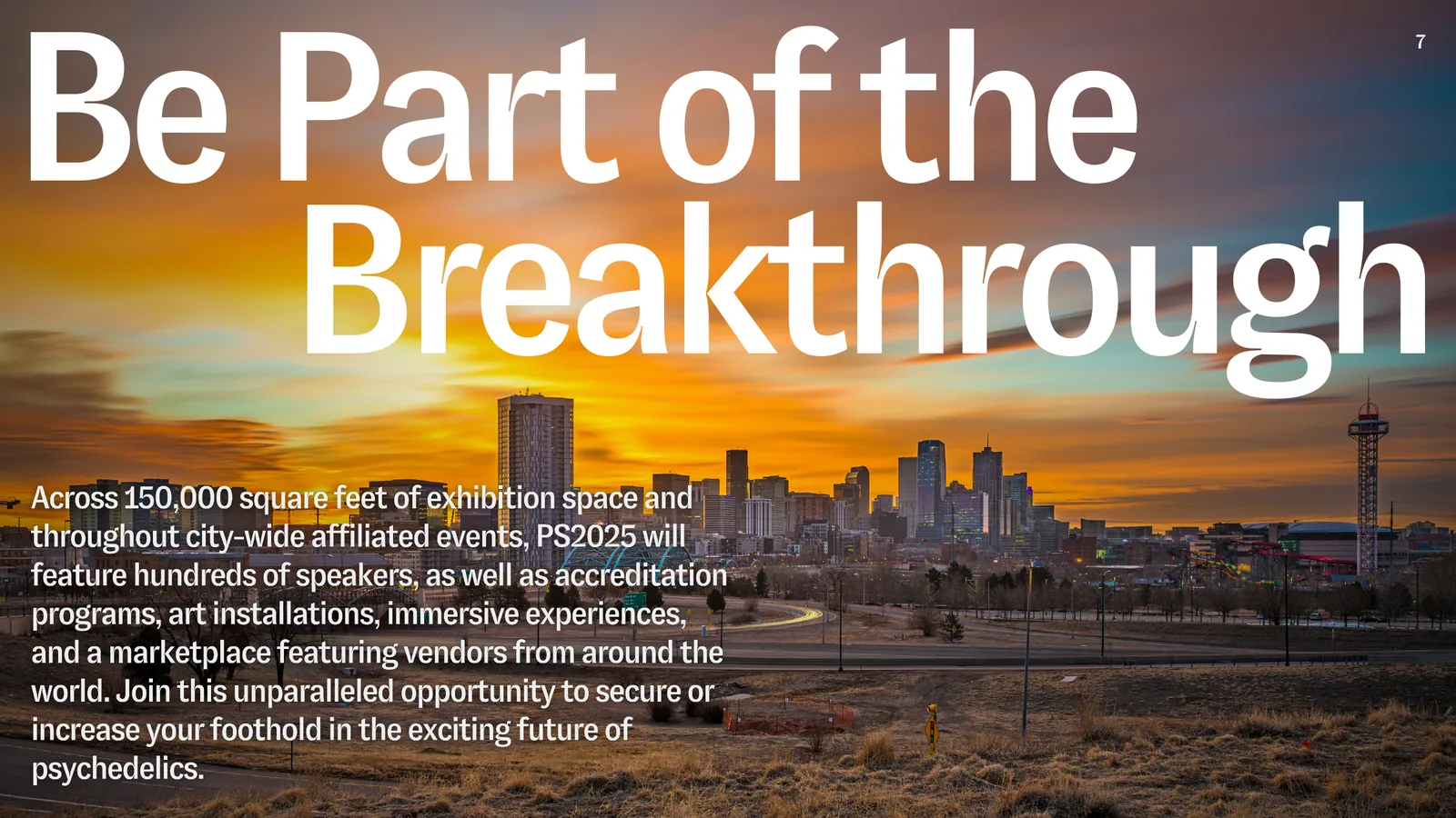 Be part of the breakthrough: the Denver skyline at sunset
