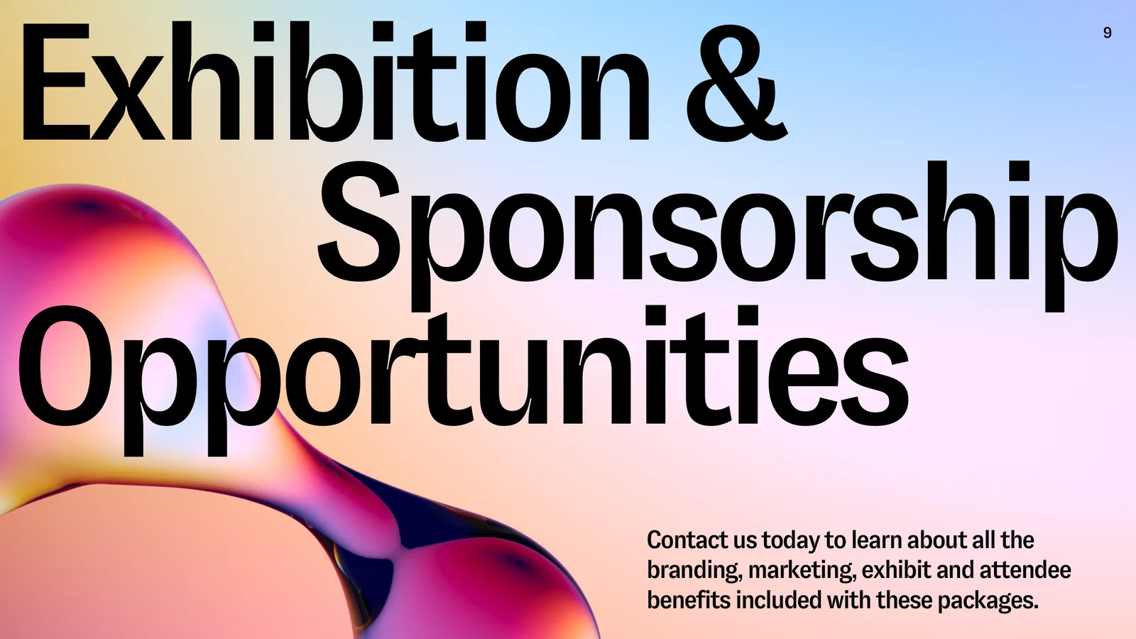Exhibition and sponsorship opportunities, the section divider