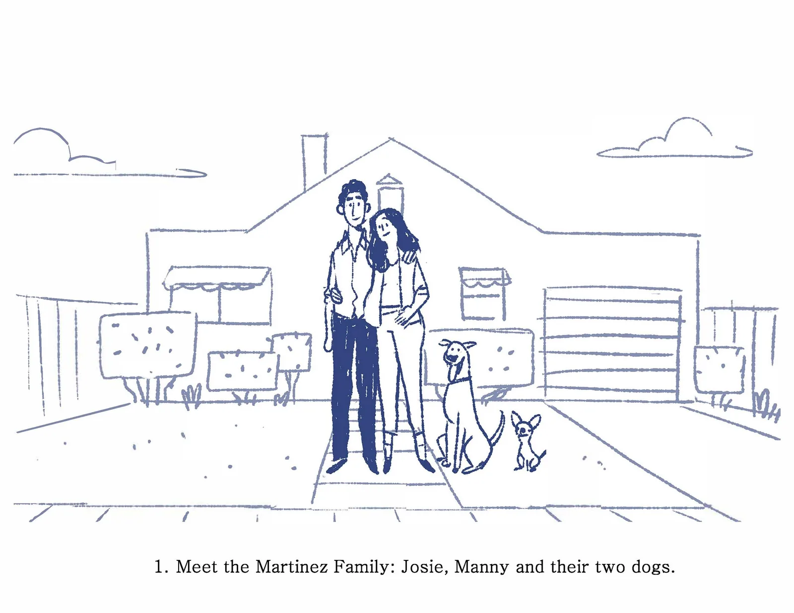 Storyboard 1 of 8: the Martinez family from first news to first birthday