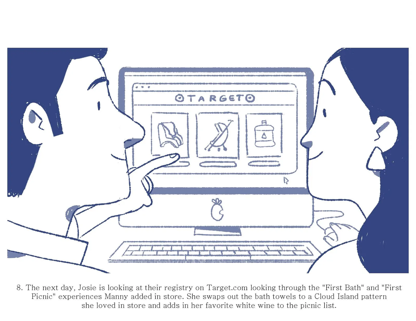 Storyboard 8 of 8: the Martinez family from first news to first birthday