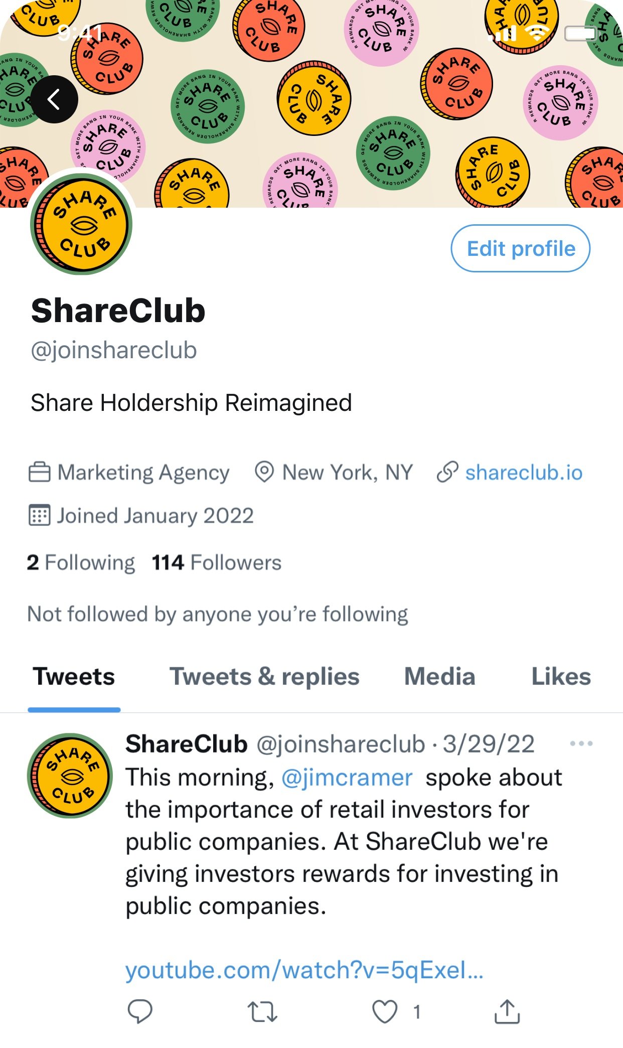 The ShareClub profile on a phone: Shareholdership Reimagined