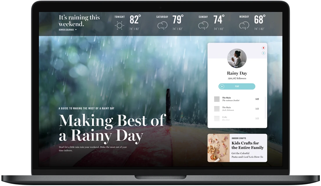 The laptop homepage: It's raining this weekend, Making Best of a Rainy Day