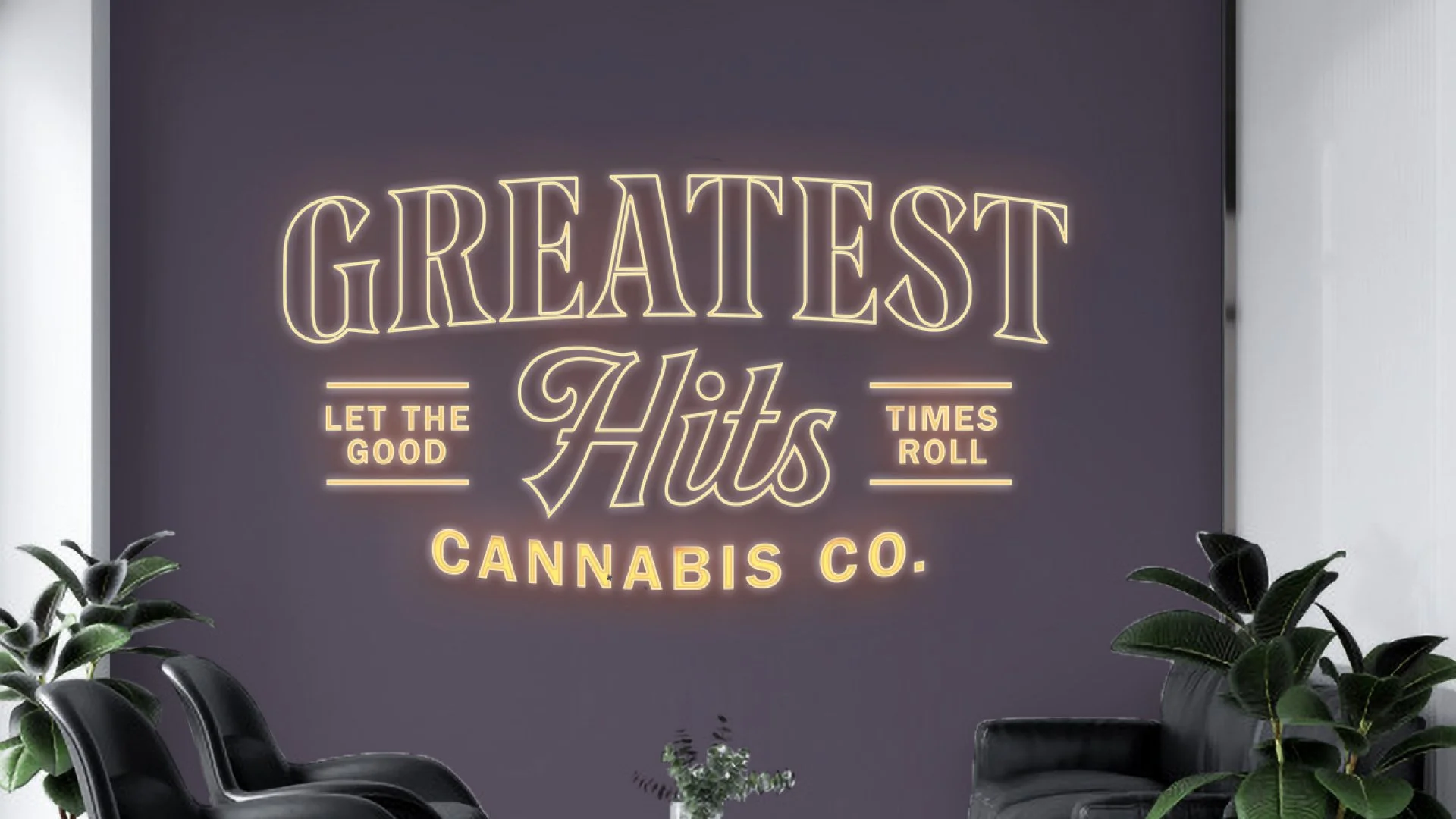 The Greatest Hits neon on the lounge wall, let the good times roll